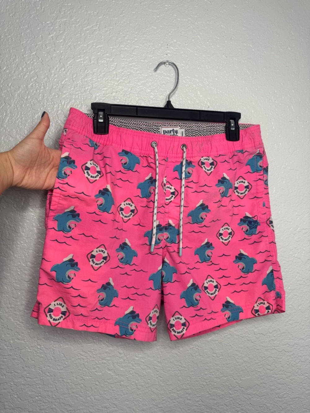 Hot pink swim trunks